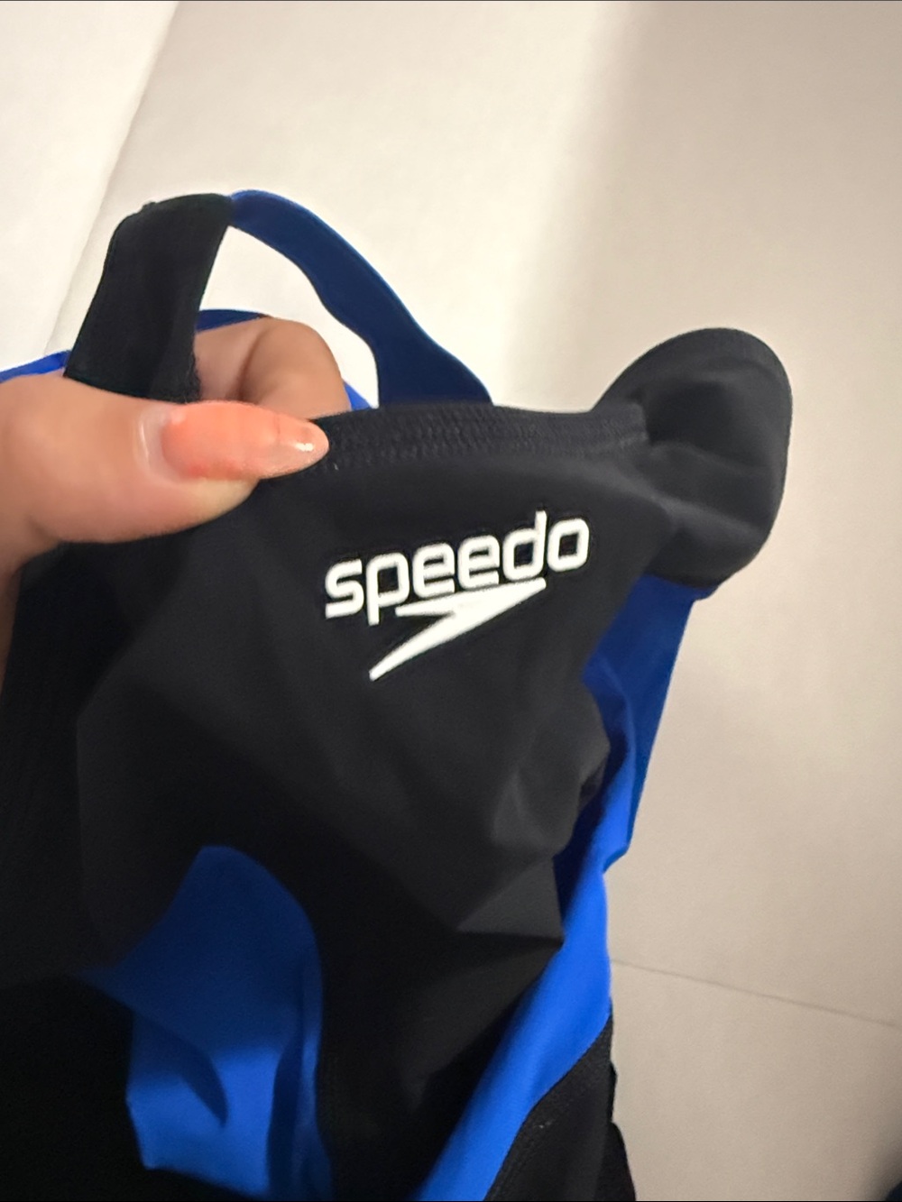 Speedo Black and Royal Blue One-Piece Racing Swimsuit - Picture 5 of 5